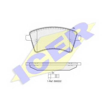 Колодки тормозные дисковые для MERCEDES CITAN Mixto(415), CITAN(415) <b>ICER 181854-200 / 24693</b>