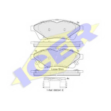 Колодки тормозные дисковые <b>ICER 182144 / 24750</b>