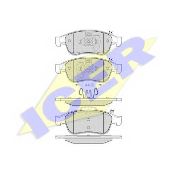 Колодки тормозные дисковые для NISSAN TERRANO / RENAULT CAPTUR, DUSTER, FLUENCE, GRAND, MEGANE, MODUS, SCENIC / VW PASSAT <b>ICER 181915 / 24914</b>