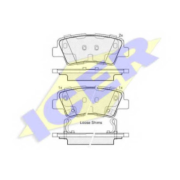 Колодки тормозные дисковые для HYUNDAI GRANDEUR(HG), i40 CW(VF), SONATA(NF,YF), VELOSTER(FS) / KIA OPIRUS(GH), OPTIMA, SOUL(AM) / SSANGYONG KORANDO <b>ICER 181976 / 24934</b>