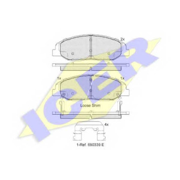 Колодки тормозные дисковые <b>ICER 182141 / 24937</b>