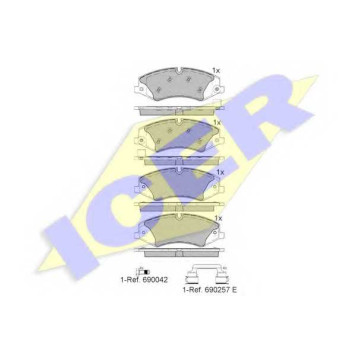 Колодки тормозные дисковые для LAND ROVER DISCOVERY(LA), RANGE ROVER(LM,LS,LW) / MERCEDES PULLMANN(W100) <b>ICER 181957-203 / 25022</b>