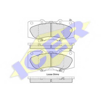Колодки тормозные дисковые для TOYOTA HILUX(GGN#,KUN#,LAN#,TGN#) <b>ICER 182006 / 25209</b>