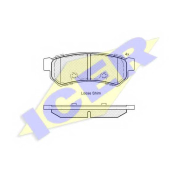 Колодки тормозные дисковые для CHEVROLET LACETTI(J200), NUBIRA <b>ICER 182058 / 25232</b>