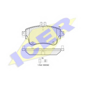Колодки тормозные дисковые для MERCEDES A(W176), B(W242,W246) <b>ICER 182062 / 25326</b>