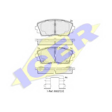 Колодки тормозные дисковые для KIA PICANTO(TA) <b>ICER 182034 / 25365</b>