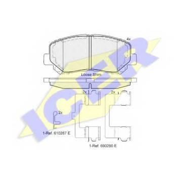 Колодки тормозные дисковые для MAZDA CX-5(GH,KE) <b>ICER 182055 / 25564</b>