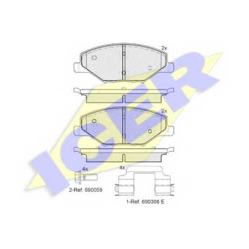 Колодки тормозные дисковые для SKODA FABIA(NJ3,NJ5) / VW POLO <b>ICER 182110 / 25681</b>