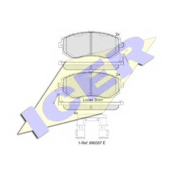 Колодки тормозные дисковые для SUBARU BRZ, FORESTER(SJ), LEGACY(BM,BR), OUTBACK(BM,BR), XV / TOYOTA GT 86(ZN6#) <b>ICER 182199 / 25760</b>