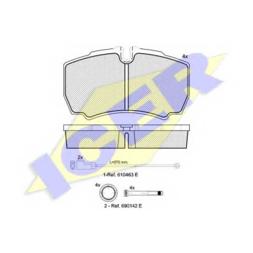 Колодки тормозные дисковые для FORD TRANSIT CONNECT(P65#,P70#,P80#), TRANSIT TOURNEO, TRANSIT <b>ICER 151640-229 / 29123</b>
