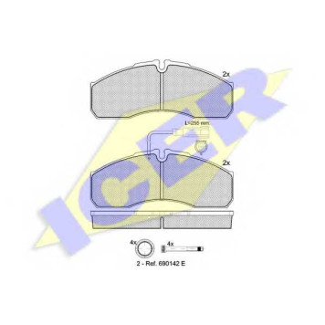 Колодки тормозные дисковые для NISSAN CABSTAR <b>ICER 141889 / 29160</b>