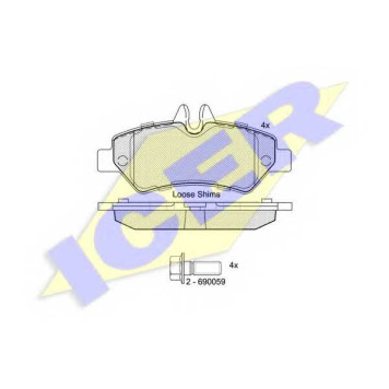 Колодки тормозные дисковые для VW CRAFTER(2E#,2F#) <b>ICER 141787-204 / 29190</b>
