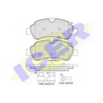 Колодки тормозные дисковые для FORD TRANSIT <b>ICER 142224 / 29356</b>
