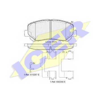 Колодки тормозные дисковые <b>ICER 182196-200 / D1640-8867</b>