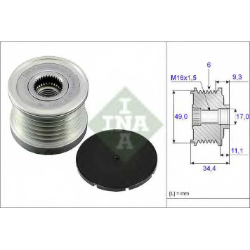 Механизм свободного хода генератора INA 535 0075 10