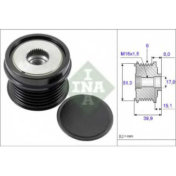 Механизм свободного хода генератора INA 535 0252 10