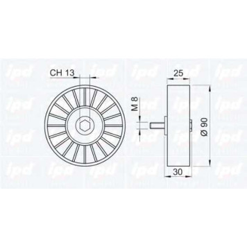 Паразитный / ведущий ролик поликлинового ременя IPD 15-0347-1