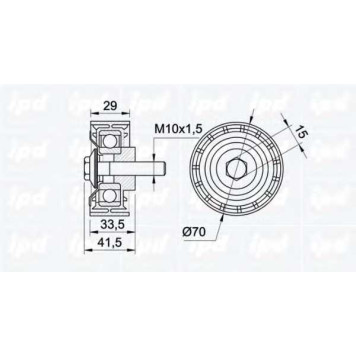 Паразитный / ведущий ролик поликлинового ременя IPD 15-0844-1