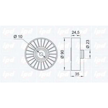 Паразитный / ведущий ролик поликлинового ременя IPD 15-0947-1