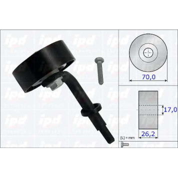Натяжной ролик поликлинового ременя IPD 15-3235