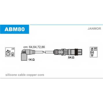 Комплект проводов зажигания JANMOR ABM80