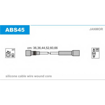 Комплект проводов зажигания JANMOR ABS45