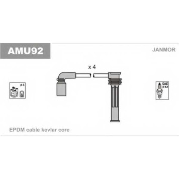 Комплект проводов зажигания JANMOR AMU92