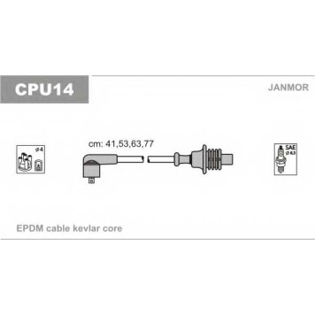 Комплект проводов зажигания JANMOR CPU14