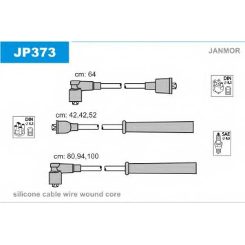 Комплект проводов зажигания JANMOR JP373