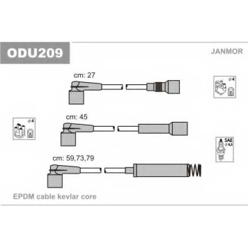 Комплект проводов зажигания JANMOR ODU209