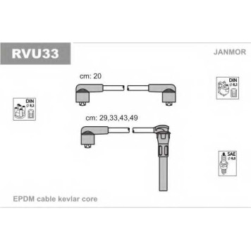 Комплект проводов зажигания JANMOR RVU33