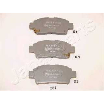 Колодки тормозные дисковые передний для TOYOTA COROLLA(##E11#,#E11#), YARIS(NCP1#,NLP1#,SCP1#) <b>JAPANPARTS PA-281AF</b>