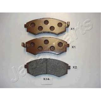 Колодки тормозные дисковые передний для HYUNDAI ELANTRA(HD) / KIA MAGENTIS(GD) / SSANGYONG KORANDO(KJ), MUSSO(FJ) <b>JAPANPARTS PA-K14AF</b>