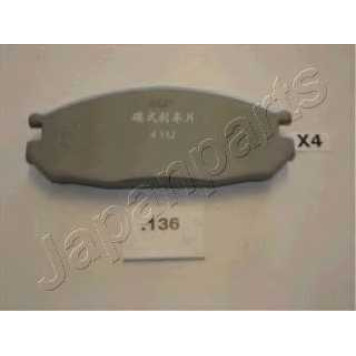 Колодки тормозные дисковые задний для NISSAN PATROL GR(GR,Y60), PATROL III/2(W260), VANETTE(C22) <b>JAPANPARTS PP-136AF</b>