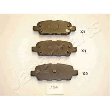Колодки тормозные дисковые задний для INFINITI FX, G, M35, M45 / NISSAN ALTIMA, CUBE, ELGRAND, JUKE, LEAF, MURANO, PULSAR, QASHQAI, SERENA, TEANA, TIIDA, X-TRAIL / SUZUKI GRAND VITARA, LANDY <b>JAPANPARTS PP-154AF</b>