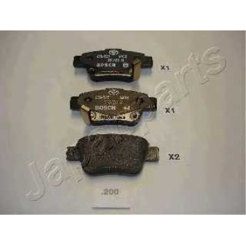 Колодки тормозные дисковые задний для TOYOTA AVENSIS(T25,T25#), COROLLA(R1#,ZER#,ZZE12#) <b>JAPANPARTS PP-200AF</b>