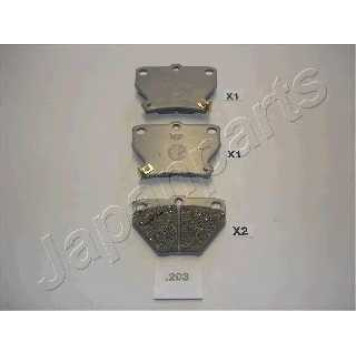 Колодки тормозные дисковые задний для TOYOTA CELICA, COROLLA, PRIUS, YARIS <b>JAPANPARTS PP-203AF</b>