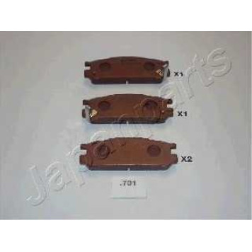 Колодки тормозные дисковые задний для SUBARU FORESTER(SF), IMPREZA(GC,GF,GFC), LEGACY(BC,BD,BE,BG,BH,BJF), OUTBACK(BE,BH), SVX(CX) <b>JAPANPARTS PP-701AF</b>