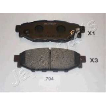 Колодки тормозные дисковые задний для SUBARU BRZ, FORESTER, IMPREZA, LEGACY, OUTBACK, XV / TOYOTA GT 86 <b>JAPANPARTS PP-704AF</b>