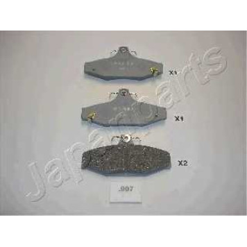 Колодки тормозные дисковые задний для DAEWOO KORANDO(KJ), MUSSO(FJ), REXTON(GAB#) / SSANGYONG KORANDO(K4,KJ), MUSSO SPORTS, MUSSO(FJ) <b>JAPANPARTS PP-997AF</b>