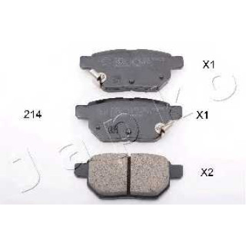 Колодки тормозные дисковые задний для LEXUS CT / SUBARU TREZIA / TOYOTA AURIS, COROLLA, IQ, PRIUS, URBAN CRUISER, VERSO S, YARIS <b>JAPKO 51214</b>