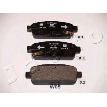 Колодки тормозные дисковые задний для CHEVROLET CRUZE(J300), ORLANDO(J309), TRACKER / OPEL ASTRA, MOKKA <b>JAPKO 51W05</b>