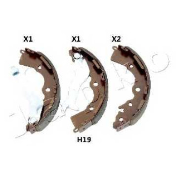 Комплект тормозных колодок задний для HYUNDAI ACCENT(MC) / KIA PRIDE(DA), RIO(JB) <b>JAPKO 55H19</b>