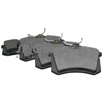 Колодки тормозные дисковые задний для AUDI A4, A6 / PEUGEOT 405 / RENAULT ESPACE, MEGANE, SCENIC / VW CORRADO, GOLF, JETTA, PASSAT, POLO, SCIROCCO, VENTO <b>JP GROUP 1163705310</b>