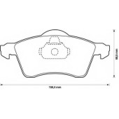 Колодки тормозные дисковые передний для VW TRANSPORTER(70XA, 70XB, 70XC, 70XD, 7DB, 7DK, 7DW) <b>JURID 571934J / 21883</b>