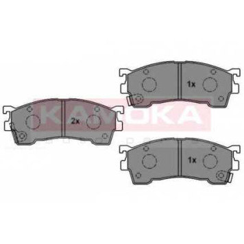 Колодки тормозные дисковые передний для MAZDA 323 F(BJ), 626(GE,GF,GV,GW), FAMILIA(BJ), MX-6(GE), PREMACY(CP), XEDOS 6(CA) <b>KAMOKA JQ1011900 / 21754</b>