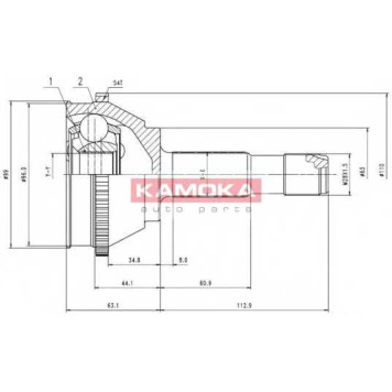 Шарнирный комплект приводного вала KAMOKA 6506