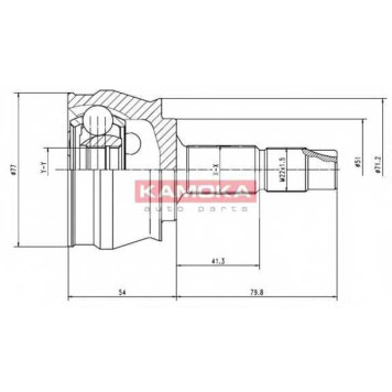 Шарнирный комплект приводного вала KAMOKA 6691