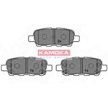 Колодки тормозные дисковые для NISSAN MURANO(Z50), QASHQAI(J10,JJ10), TIIDA(C11X,SC11X), X-TRAIL(T30,T31) / RENAULT KOLEOS(HY#) <b>KAMOKA JQ1013386</b>
