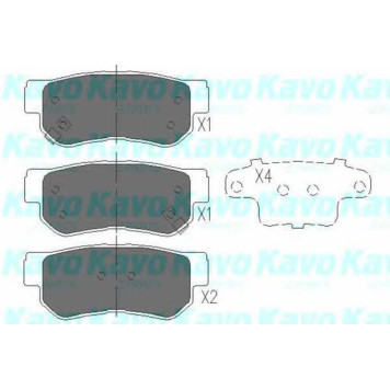 Колодки тормозные дисковые для HYUNDAI ELANTRA, GETZ, GRANDEUR, HIGHWAY, MATRIX, SANTA FE, SONATA, TRAJET, TUCSON, XG / KIA MAGENTIS, PICANTO, SPORTAGE <b>KAVO PARTS KBP-3005</b>